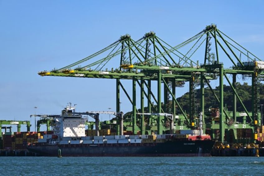 The Liberian-flagged MSC Emden III at the Port of Balboa at the entrance to the Panama Can