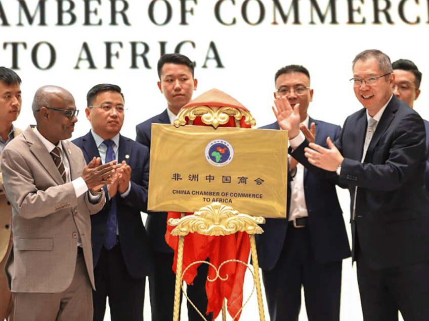 Representatives attend a launching event of the China Chamber of Commerce to Africa in Add