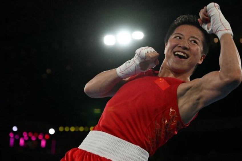 China's Wu Yu celebrates her Paris gold