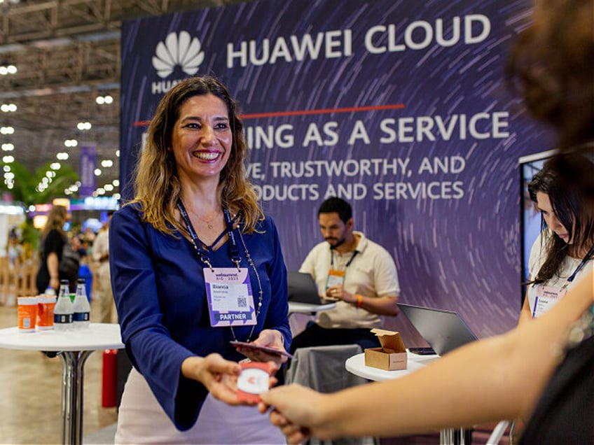 Huawei Cloud Service booth at Web Summit Rio in 2023.