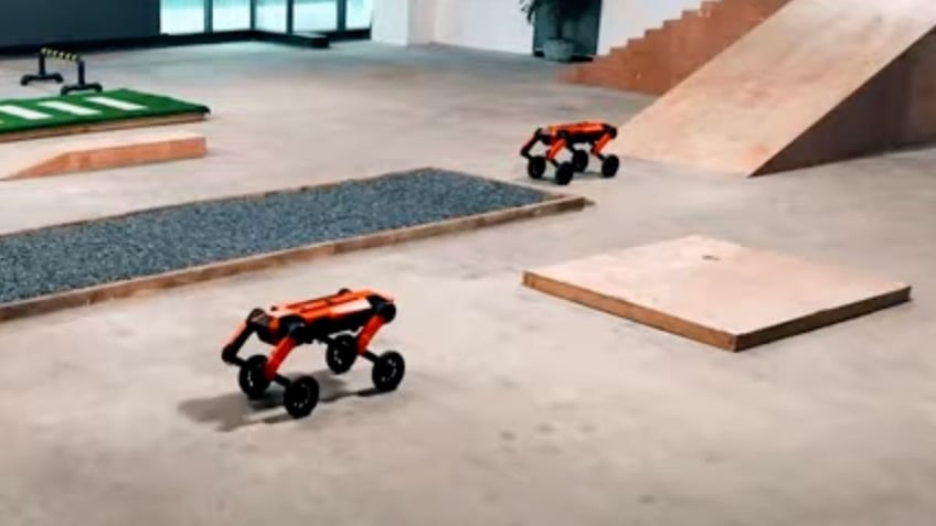 chinese robot combines wheels and legs to conquer any terrain