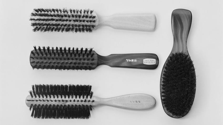 Four different kinds of hairbrushes