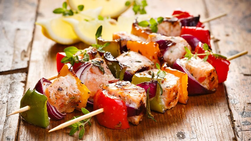 salmon skewers