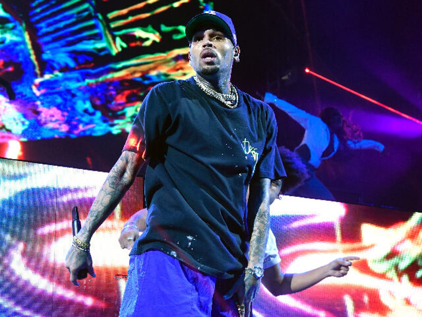 CONCORD, CALIFORNIA - AUGUST 23: Chris Brown performs in support of his "Breezy!&quot