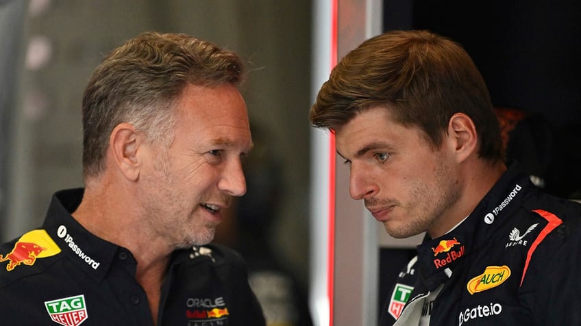 Christian Horner and Max Verstappen