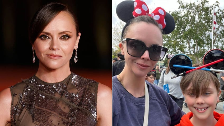 christina ricci solo next to christina and her son at disney
