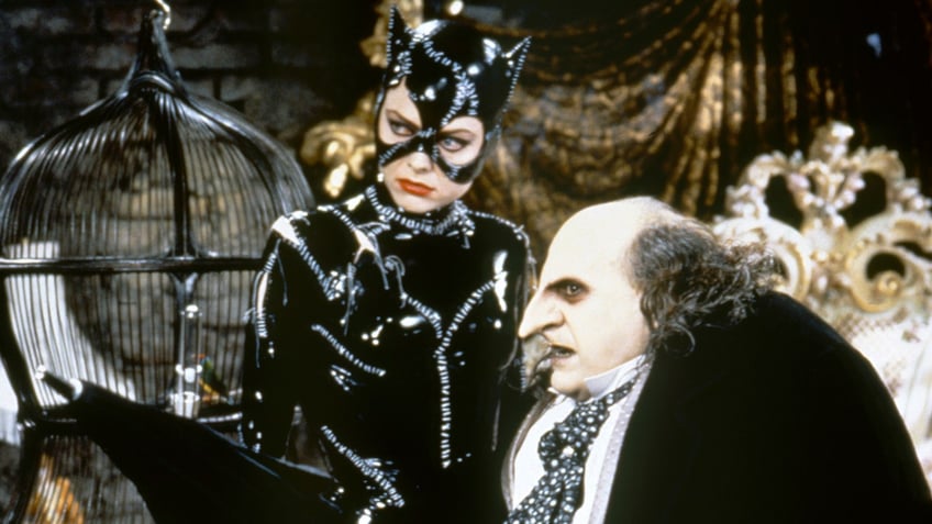 Michelle Pfeiffer and Danny DeVito as Catwoman and the Penguin in "Batman Returns"