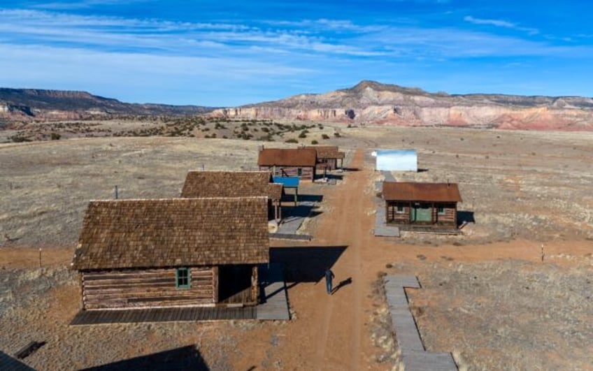 View of the New Mexico set where director Christopher Nolan shot the Los Alamos scenes for