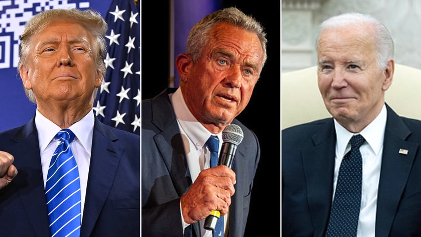 Donald Trump Robert F. Kennedy Jr. and Joe Biden split image