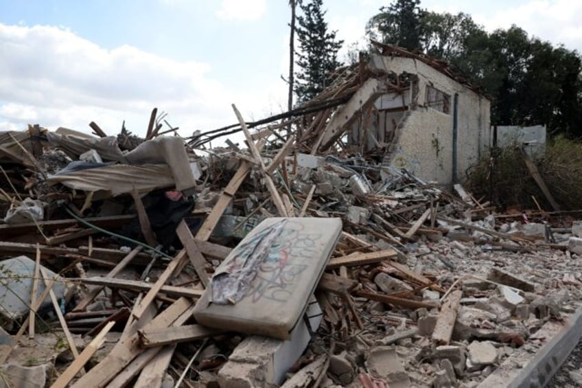 A destroyed building in Hod HaSharon following the Iranian missile attack on Israel