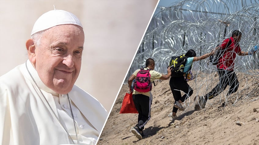 Pope Francis and migrants.