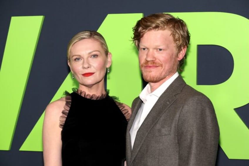Kirsten Dunst and Jesse Plemons attend the Los Angeles premiere of A24's 'Civil War' on Ap