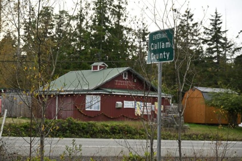 A sign welcomes travelers to Clallam County in Sequim, Washington; the county in the US no