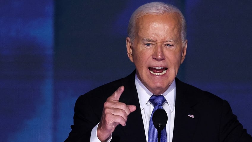 Joe Biden attends Day one of the Democratic National Convention