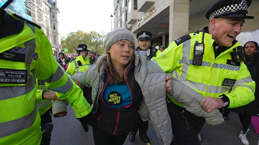 climate activist greta thunberg arrested while protesting in london