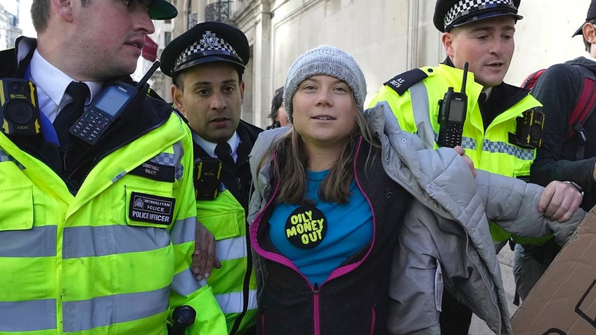 climate activist greta thunberg arrested while protesting in london