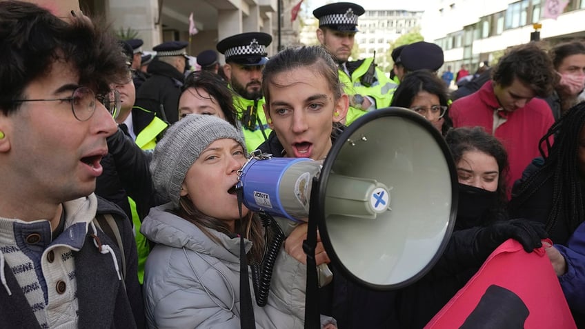 climate activist greta thunberg arrested while protesting in london