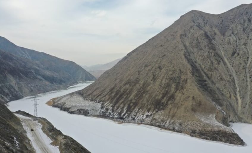 The Naryn River near the site of the planned Kambar-Ata-1 hydroelectric dam project in Kyr