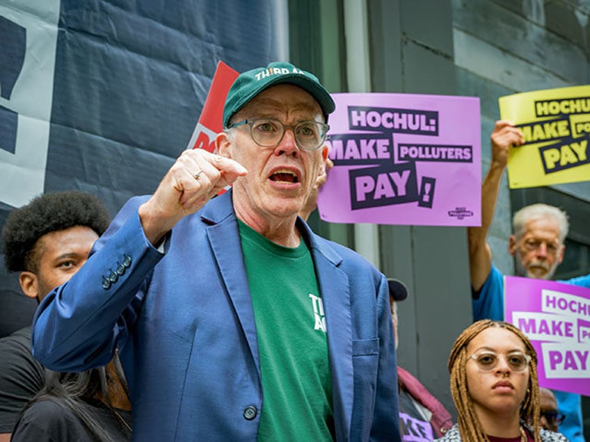 Climate Activist and director of Third Act Bill McKibben seen addressing the rally. Climat