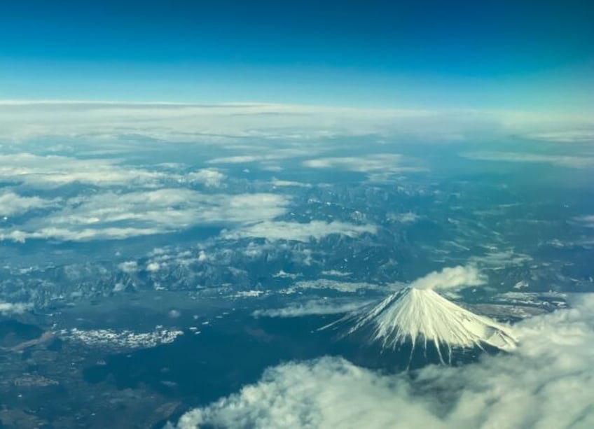 Mount Fuji is covered in snow most of the year