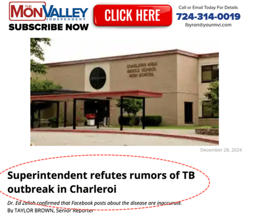 closely monitoring situation tuberculosis reported in small town charleroi pa swamped by haitians