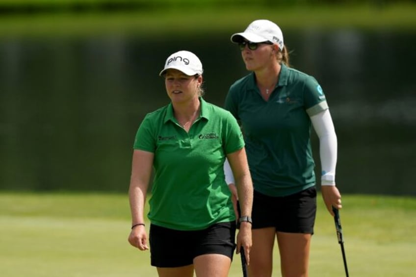 Americans Ally Ewing, left, and Jennifer Kupcho, right, seized a one-stroke lead after the