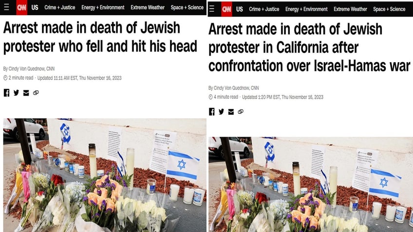 cnn alters controversial homicide arrest headline after saying jewish protester fell and hit his head