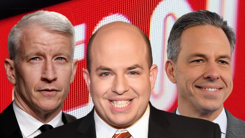 Photo illustration of CNN's Cooper, Stelter, and Tapper