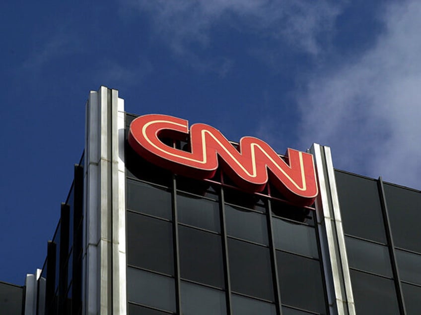 The Cable News Network (CNN) logo adorns the top of CNN's offices on the Sunset Strip