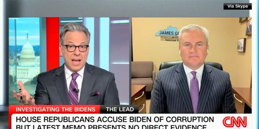 cnns jake tapper chalks up biden family money revelations as sleazy but not criminal during comer clash