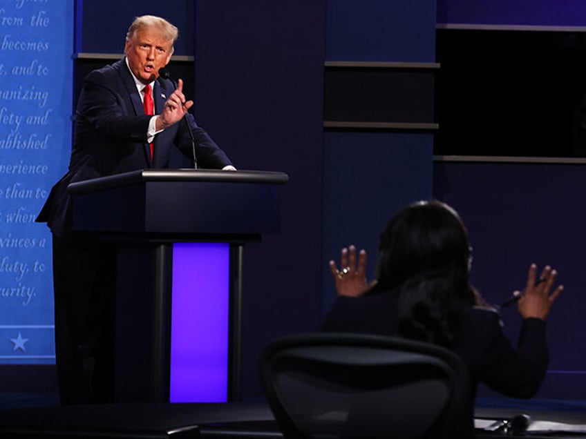 U.S. President Donald Trump participates in the final presidential debate against Democrat