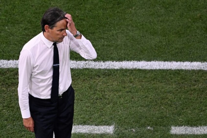 Simone Inzaghi watching his Inter Milan team losing the Champions League final to Paris S
