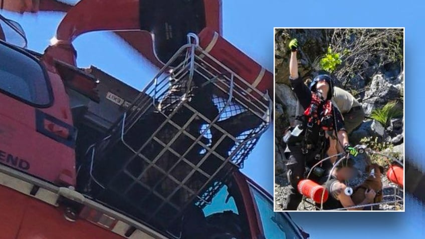 U.S. Coast Guard flight rescue crew