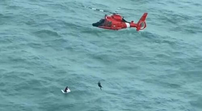 coast guard rescues man floating on cooler 30 miles off florida coast