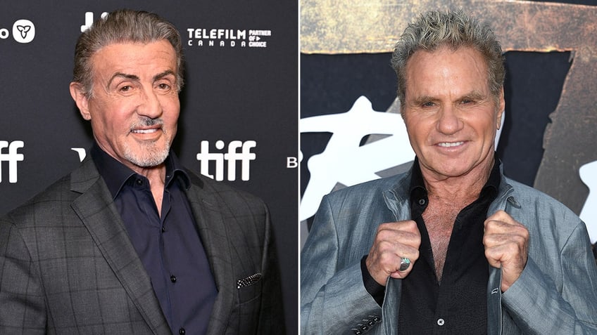 side by side photos of Sylvester Stallone and Martin Kove