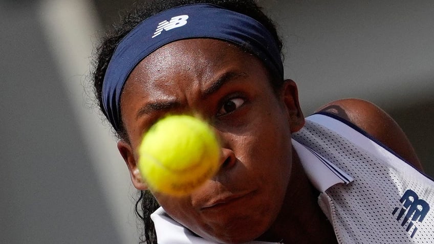 Coco Gauff eyes the ball