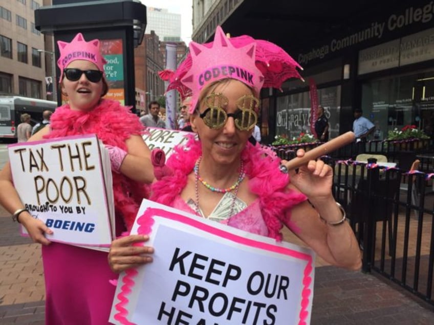 code pink disrupts donald trump rnc speech after warning breitbart they would
