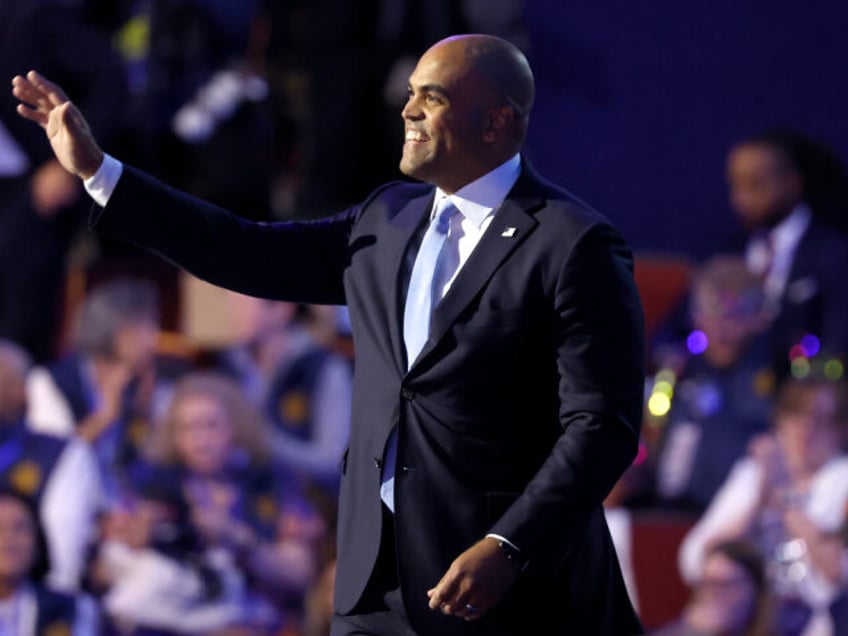 U.S. Rep. Colin Allred (D-TX) arrives to speak on stage during the final day of the Democr