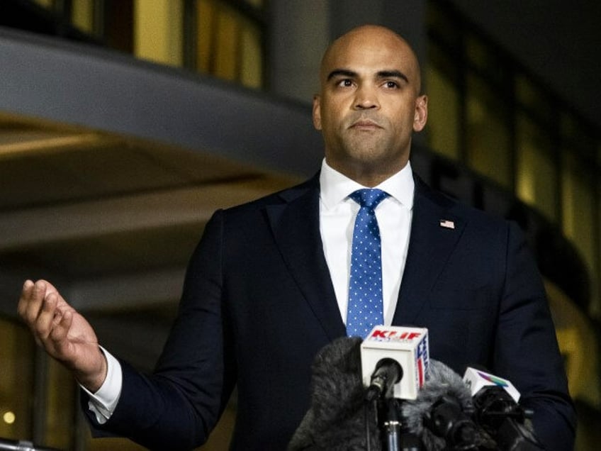 U.S. Rep. Colin Allred (D-TX) speaks to reporters following a special service on January 1