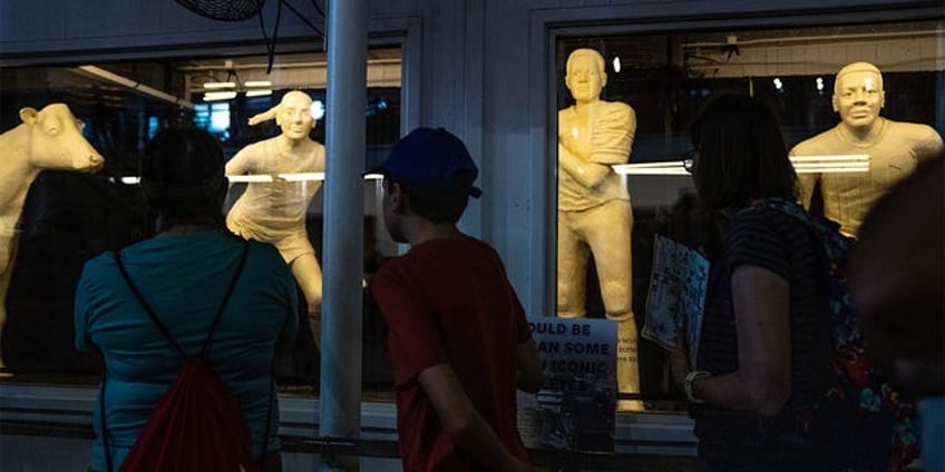 college basketball star caitlin clark gets butter sculpture at iowa state fair