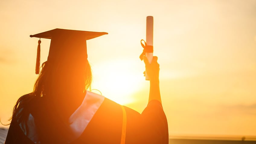 Graduate with cap and diploma