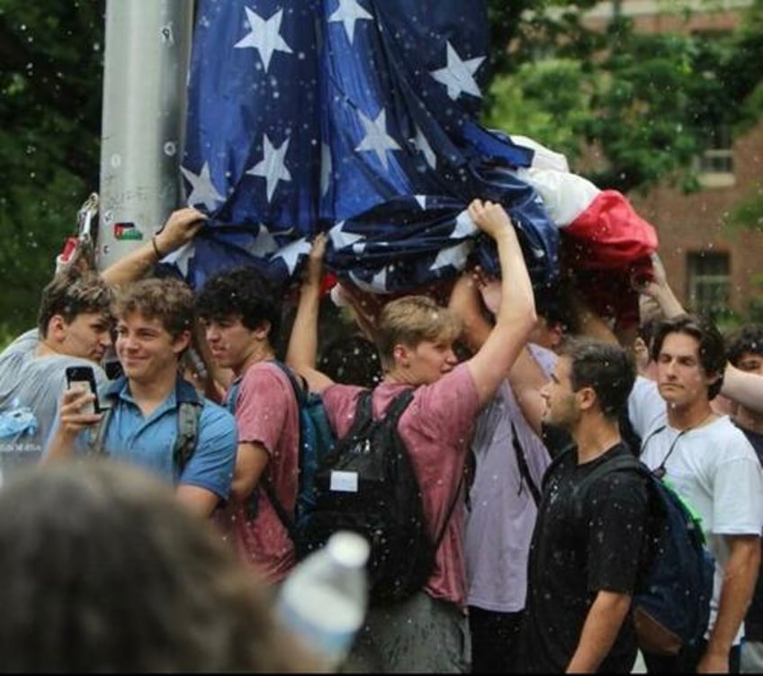 college fraternities rise up against marxist protesters chanting for socialist takeover of america 