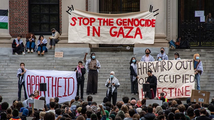 An anti-Israel protest at Harvard University