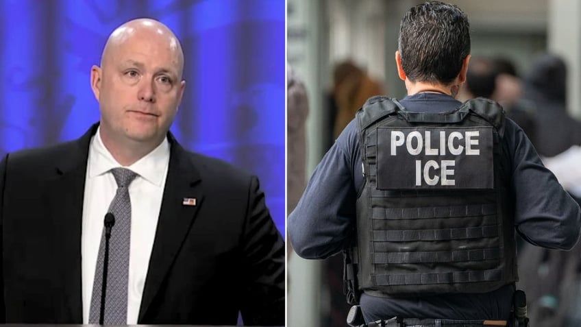 Acting ICE Director P.J. Lechleitner and an ICE agent