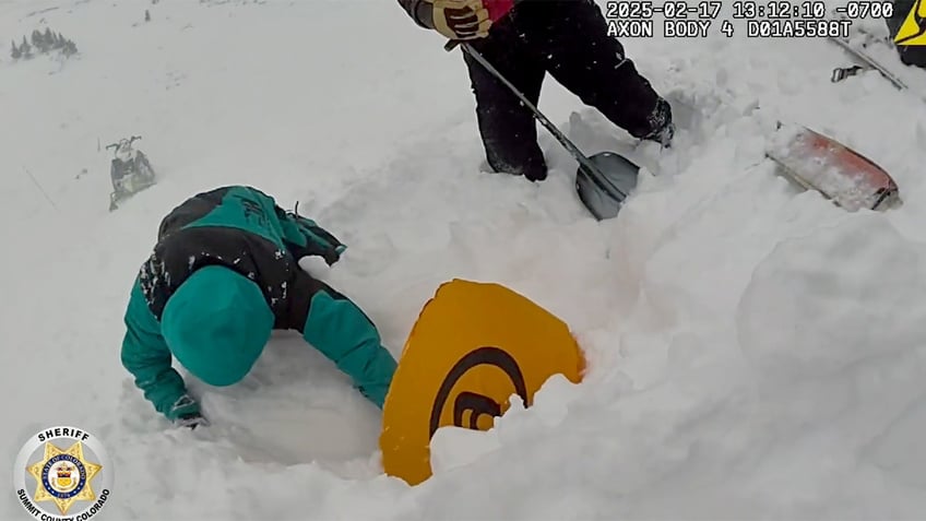 Rescue of man trapped in snow following avalanche