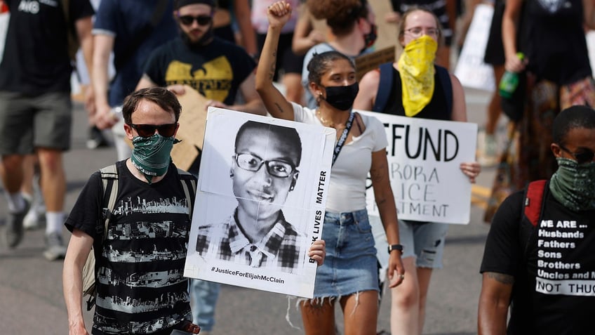 Protesters walking