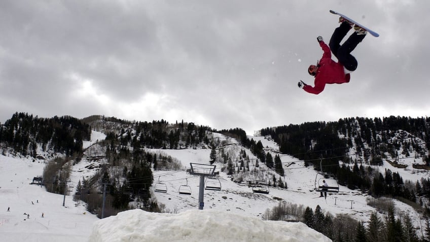 Snowboarder at Aspen Mountain