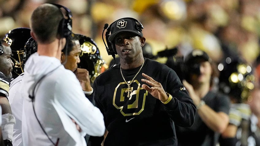 Deion Sanders on the sideline