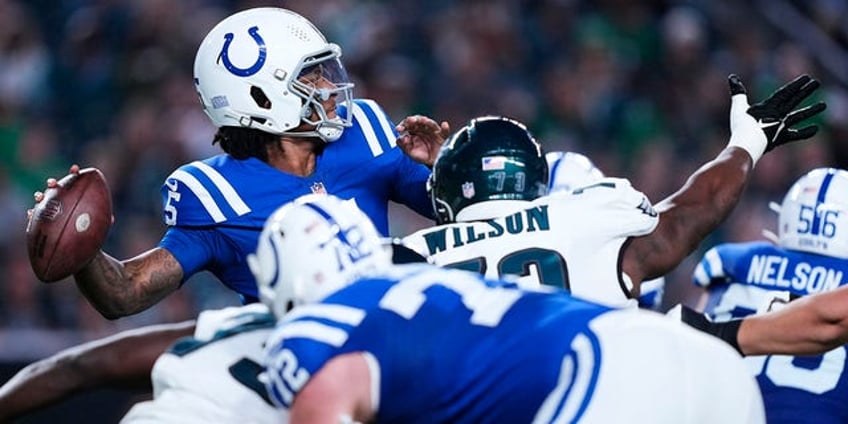 colts anthony richardson directs celebration toward eagles fans