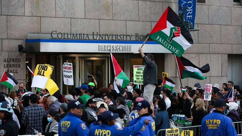 Police monitor anti-Israel agitators at Columbia